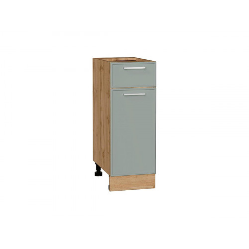 816*300*481 Шкаф нижний с 1-ой дверцей и ящиком Квадро Аквамарин/Дуб Вотан