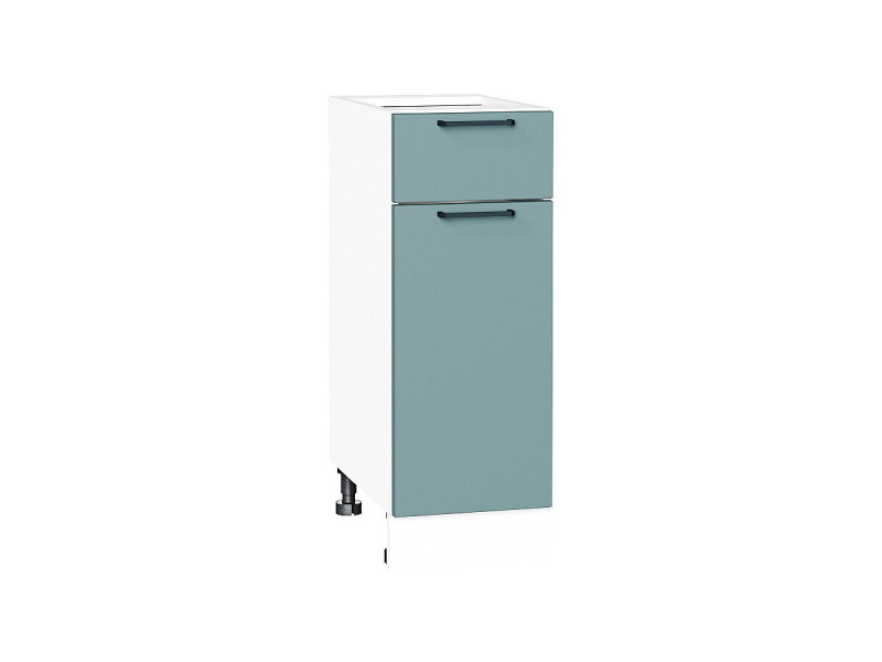 816*300* Шкаф нижний с 1-ой дверцей и ящиком Флэт Grey-green In 2S Белый