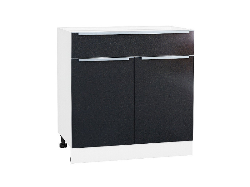 816*800* Шкаф нижний с 2-мя дверцами и ящиком Фьюжн Anthracite Белый