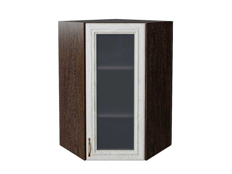 920*600*600 Шкаф верхний угловой остекленный Шале White Dreamline Graphite