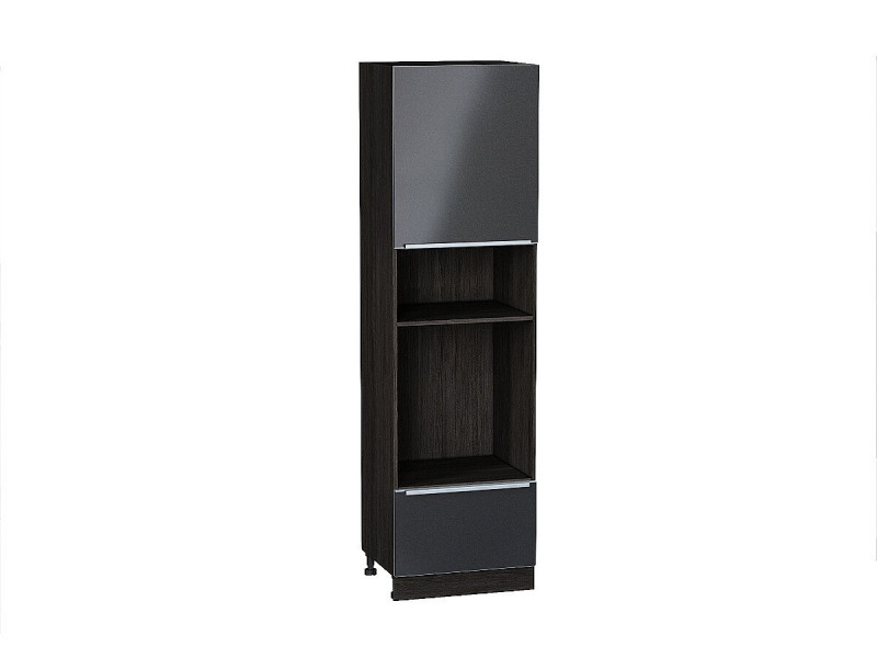 2132*600* Шкаф пенал с 1-ой дверцей и ящиком под технику Фьюжн Anthracite Graphite