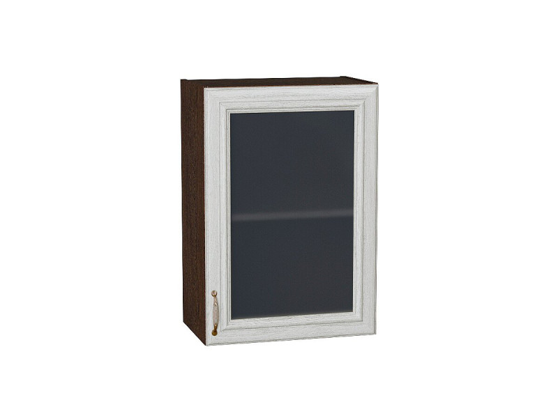 716*500* Шкаф верхний с 1-ой остекленной дверцей Шале White Dreamline Graphite